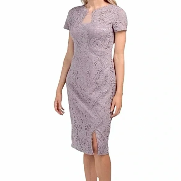 JS Collections | Dresses | Js Collections Light Purple Lace Dress Size 4  Nwt | Poshmark